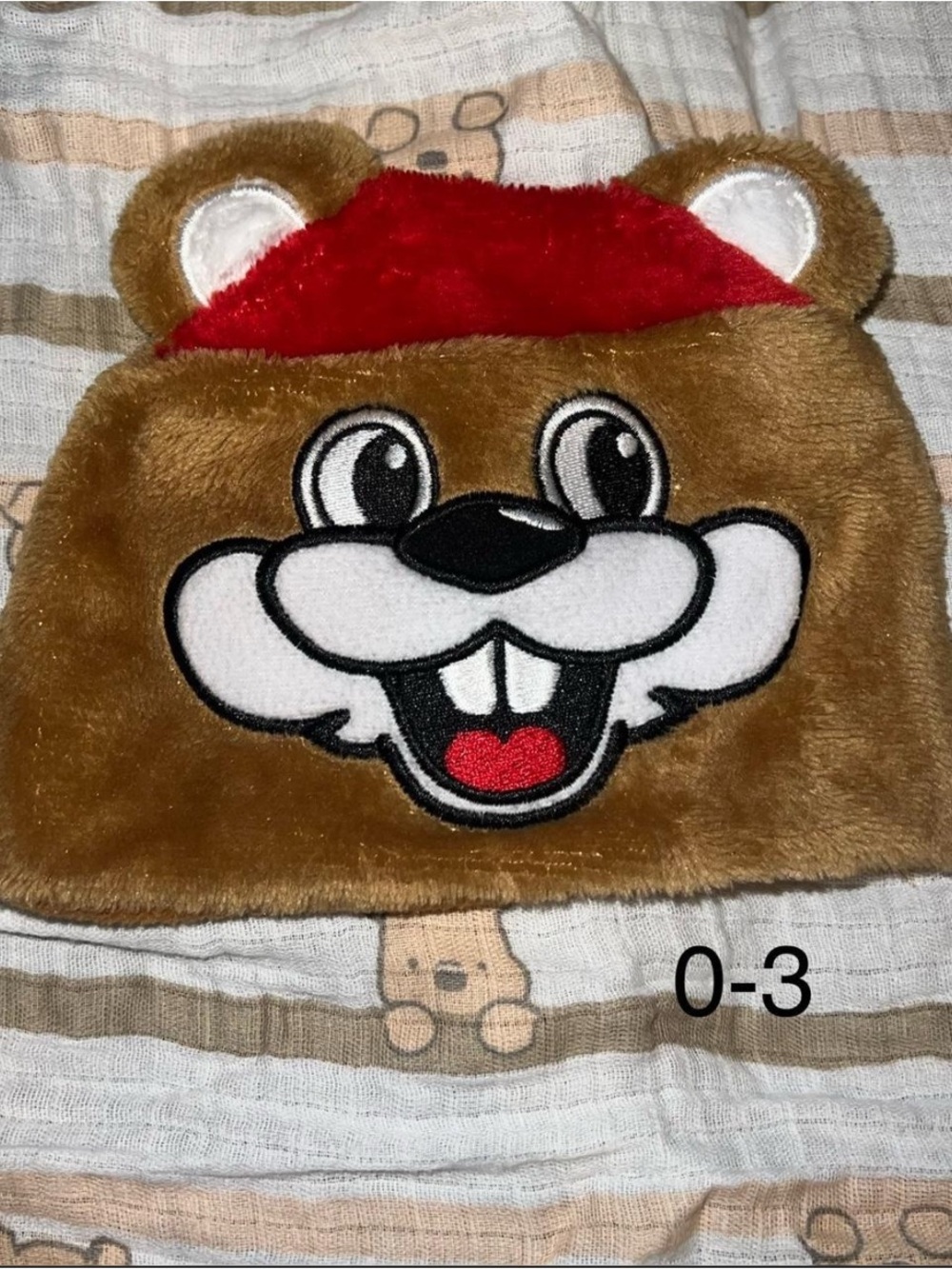 Buc-ee beaver infant hat 0-3 months